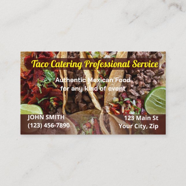 Taco Service Business Cards (Front)