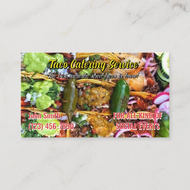 Taco service Business Cards (Front)
