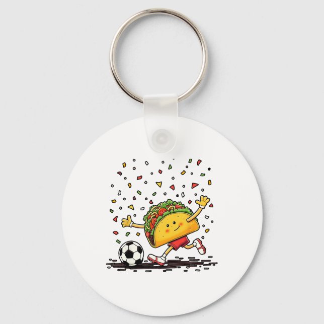 Taco Soccer Cinco De Mayo Celebration Funny  Key Ring (Front)