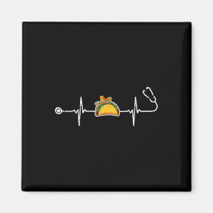Taco Sombrero Heartbeat Stethoscope Cinco De Mayo  Magnet