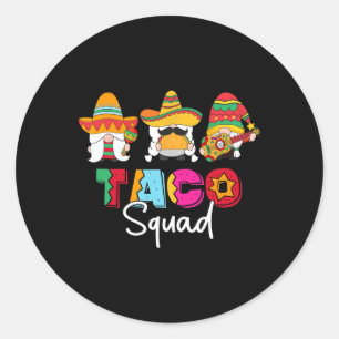 Taco Squad Cinco De Mayo Funny Cute Mexican Food L Classic Round Sticker