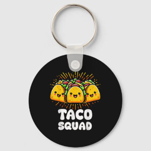 Taco Squad Funny Fiesta Group Mexican Food Design Key Ring