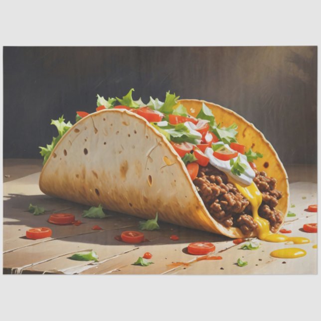 Taco Still Life Decoupage Tissue Paper (Front)