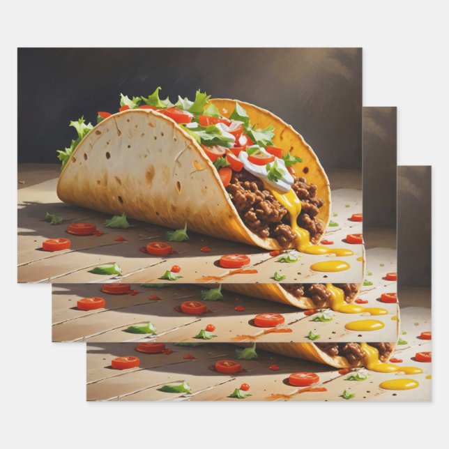 Taco Still Life Decoupage Wrapping Paper Sheet (Set)