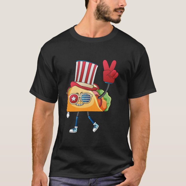 Taco Sunglasses American Flag Usa 4Th Of July Fami T-Shirt (Front)