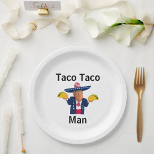 Taco Taco Man Paper Plate