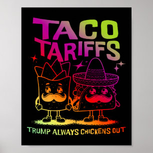 Taco Tarriffs Trump Always Chickens Out Poster