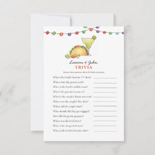 Taco & Tequila Fiesta Couple's Shower Trivia games Invitation