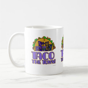 Taco the Town Funny Cartoon Humour Time Coffee Mug