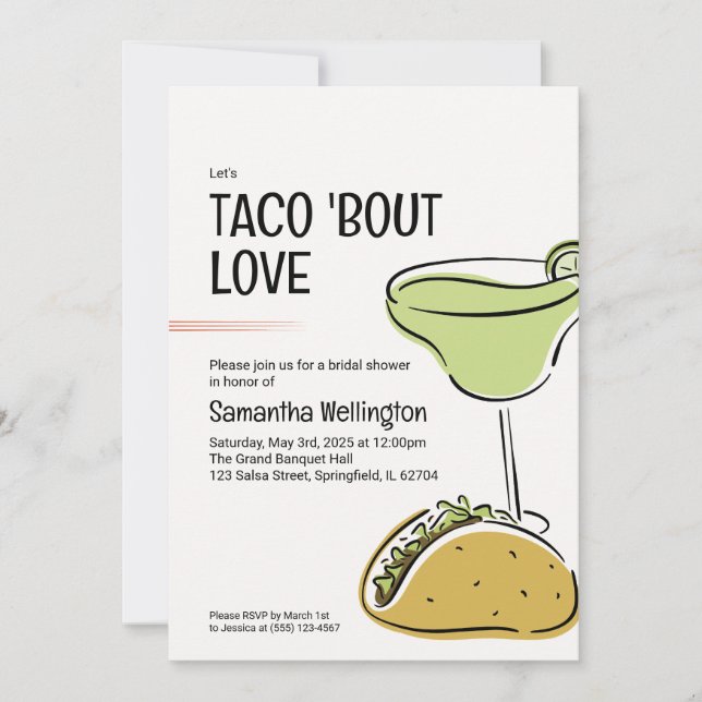 Taco Themed Bridal Shower Invite (Front)