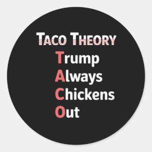 Taco Theory Always Chicken Out Tacos Pun Classic Round Sticker
