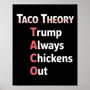 Taco Theory Always Chicken Out Tacos Pun Poster