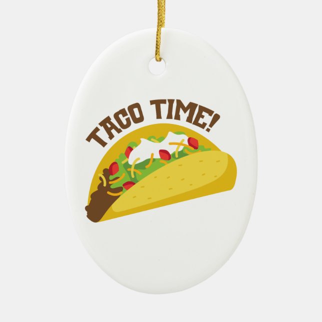Taco Time Ceramic Tree Decoration (Front)