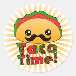 Taco Time Classic Round Sticker