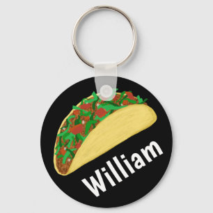 Taco Time Fun Yummy CUSTOM NAME Key Ring
