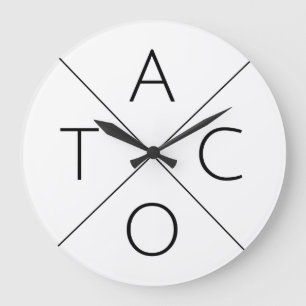 Taco Time (Play on Fixer Upper, Waco) Fun Word Art Large Clock