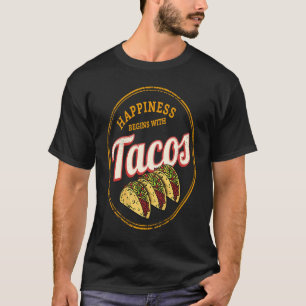 Taco Tortilla Retro Snack Vintage Street Food Gour T-Shirt