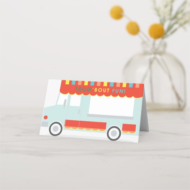 Taco Truck Foldover Labels for Taco Bar! Place Card (Front)