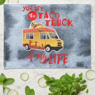 Taco Truck of my Life, Black, Watercolor Tea Towel