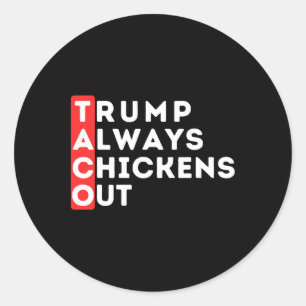 Taco - Trump Always Chickens Out - Anti-trump Classic Round Sticker
