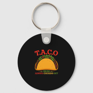 Taco Trump Always Chickens Out Funny Key Ring