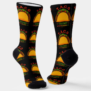 Taco Trump Always Chickens Out Funny Socks