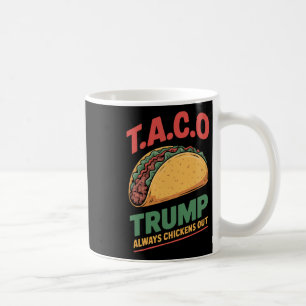 Taco Trump Always Chickens Out Funny Taco Coffee Mug