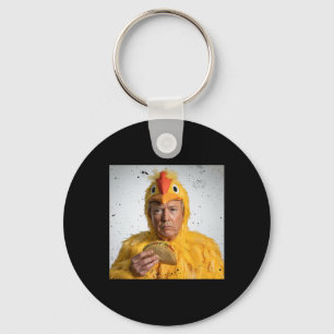 Taco Trump Always Chickens Out Funny Tariffs Humor Key Ring