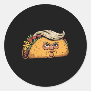 Taco Trump Always Chickens Out Political Humor Tar Classic Round Sticker