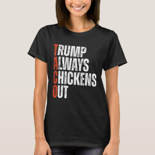 Taco Trump Always Chickens Out Saying Funny Tariff T-Shirt