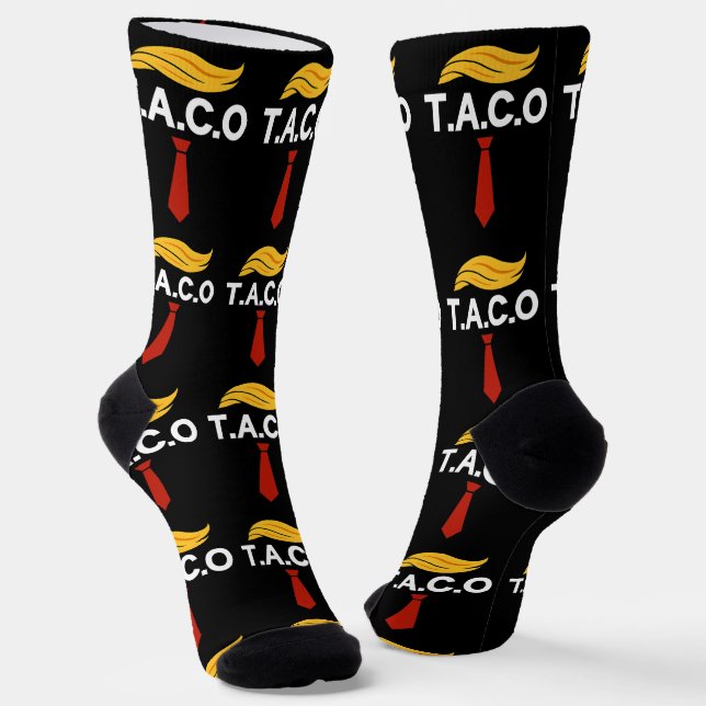 Taco Trump Always Chickens Out Socks (Angled)