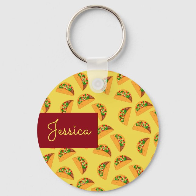 Taco Tuesday Custom Name Key Ring (Front)