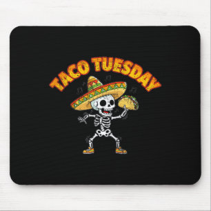 Taco tuesday dancing skeleton funny cinco de mayo mouse pad