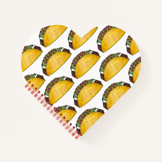 Taco Tuesday Hard Shell Beef Taco Mexican Food Notebook (Front)