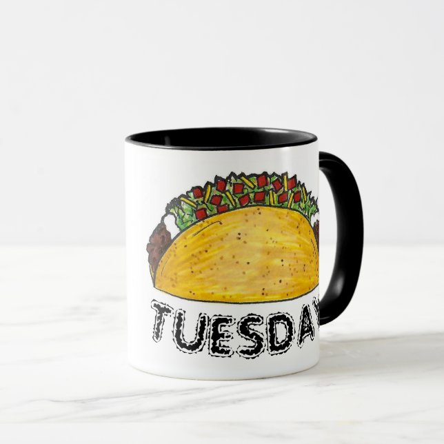 TACO TUESDAY Mexican Tex Mex Food Tacos Foodie Mug (Front Right)