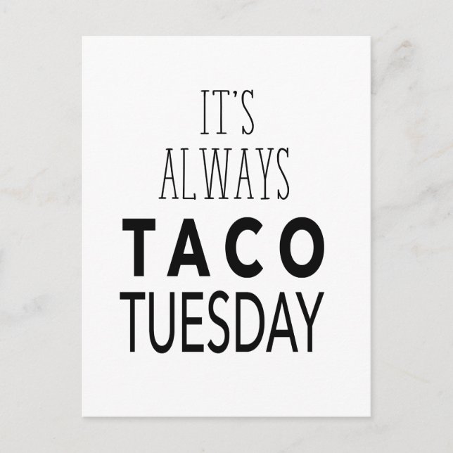TACO TUESDAY POSTCARD (Front)