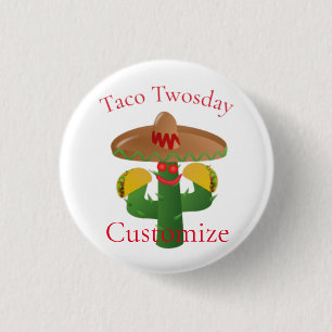 Taco Tuesday Saguaro Cactus Thunder_Cove 3 Cm Round Badge