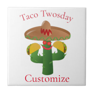 Taco Tuesday Saguaro Cactus Thunder_Cove Ceramic Tile