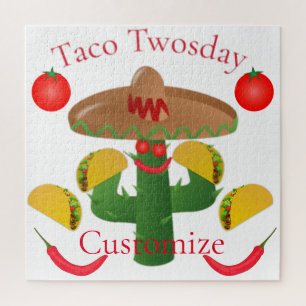Taco Tuesday Saguaro Cactus Thunder_Cove Jigsaw Puzzle