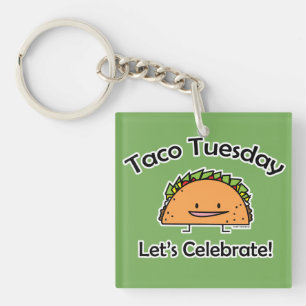 Taco Tuesday shell cheese Mexican food Key Ring