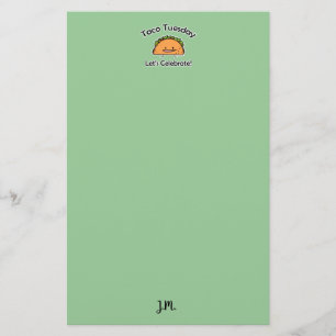 Taco Tuesday shell cheese Mexican food Stationery