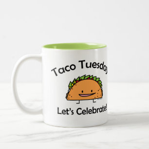 Taco Tuesday shell cheese Mexican food Two-Tone Coffee Mug