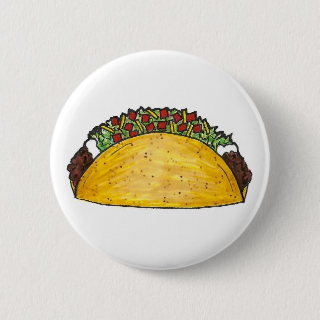 Taco Tuesday Tex Mex Mexican Food Cinco de Mayo 6 Cm Round Badge (Front)