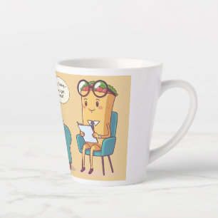 Taco Tuesday Therapy - Funny Cartoon Food Art Latte Mug