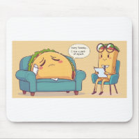Taco Tuesday Therapy - Funny Cartoon Food Art