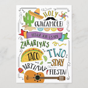 Taco Twos-day 2nd Birthday Party Invitation