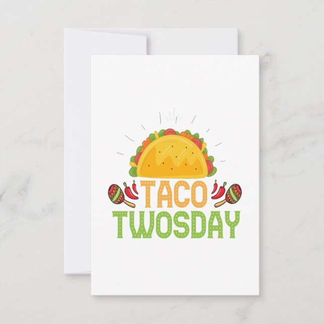 Taco Twosday 2nd Birthday Cinco De Mayo Gift cinco Thank You Card (Front)