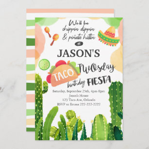 Taco Twosday Birthday Fiesta Invitation