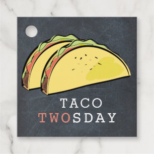 Taco Twosday Chalkboard Boy 2nd Birthday Thank You Favour Tags