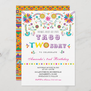 Taco Twosday Fiesta Birthday Invitation